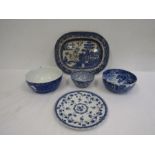 Copeland Spode bowl and vintage blue and white china