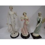 3 Florence art deco figures, boxed with certs