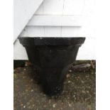 A cast iron gutter hopper- with tray to use as planter 26cm tall