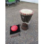 Steel tongue drum and Djembe drum