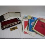 Yamaha flute in case with music books etc