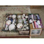 3 Boxes of mixed china, books and DVD's etc