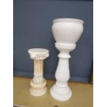 Jardiniere with stand and small jardiniere stand. Jardiniere on stand H73cm approx