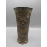 A silver hallmarked engraved cup, London 1934 William Comyns & Son (RC), 19cm tall 500gms