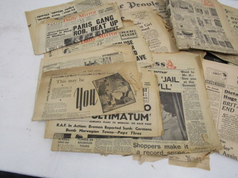 Newspapers from the 1930's to 1960's in wooden fruit crate - Image 6 of 7