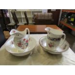 2 Ceramic jug and bowl sets