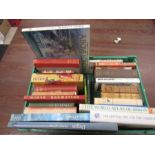 A crate of various books