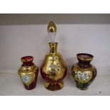 Bohemian glass with enamel hand painted design- purchased in the Vatican city in 50/60s