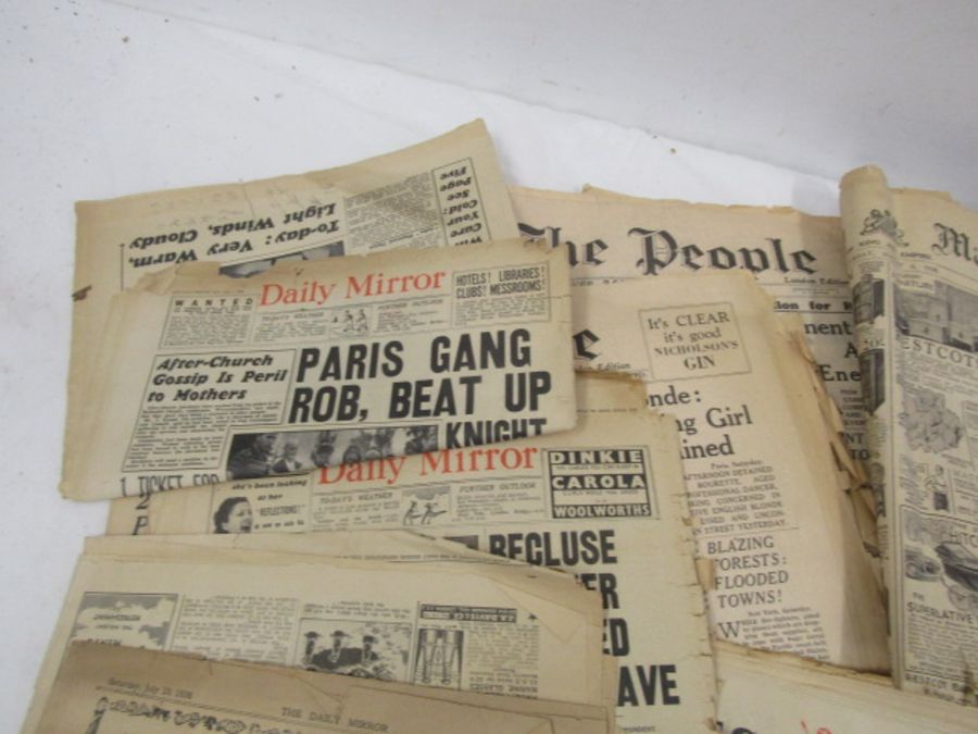 Newspapers from the 1930's to 1960's in wooden fruit crate - Image 3 of 7