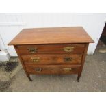 3 Drawer chest on legs with brass handles