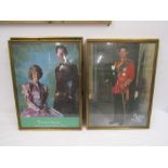 4 Royal prints- (King) 'Prince Charles' and Diana and the 'prince' alone one has glass broken 2 of