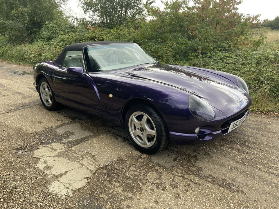 1999 TVR Chimaera 400. Finished in Rolex blue (basically purple), this lovely 400 was first
