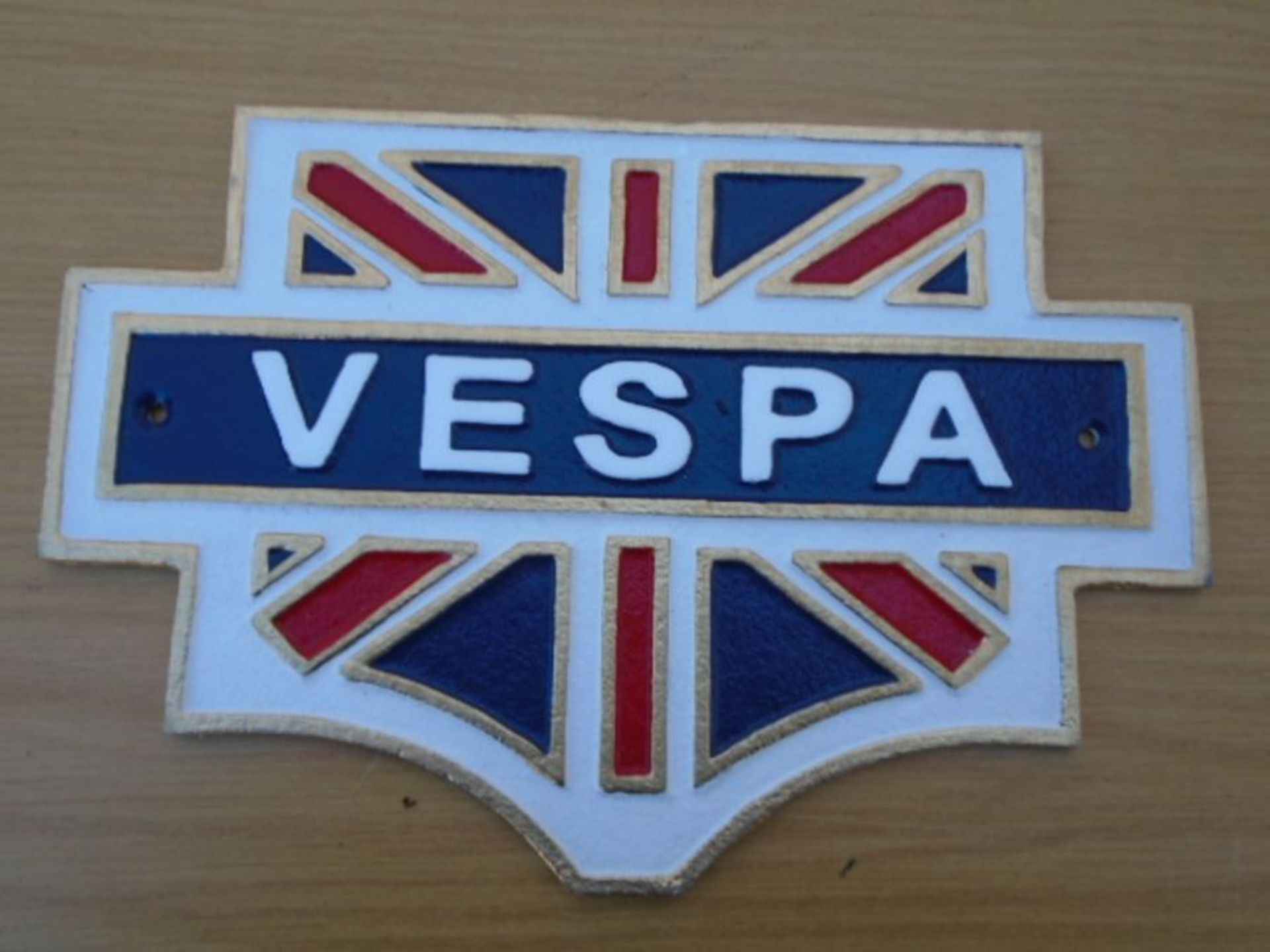 Vespa UK flag plaque