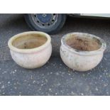 2 terracotta plant pots 15" diameter