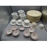 6 sectional plates, small dishes and mugs with strainers?