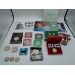 A collection of various crowns including 2007 Diamond wedding crown and 1st day cover, Churchill,