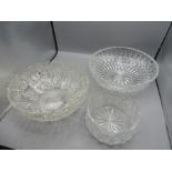 3 quality glass/crystal bowls