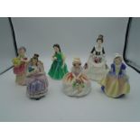 4 Royal Doulton miniature ladies Francine HN 2422, Cissie HN 1809, Dinky Do HN 1678, Monica HN