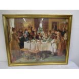 after Walter Sadler picture 'Toast the bride' framed and glazed 77x61cm