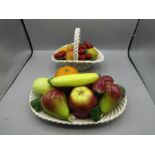 2 glazed fruit baskets, slight damage to the larger one- see photo's