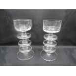 A pair Wedgwood glass 'Sheringham' candle holders