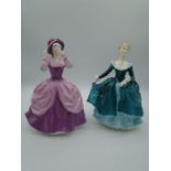 2 Royal Doulton figurines Janine HN 2461 and Lady Pamela HN 2718, approx 20cm tall