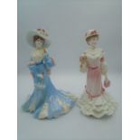2 Coalport Limited Edition lady figurines - High Society Lady Sara 2884/5000, approx 23cm tall and