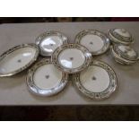 Antiqu Copeland Spode 'Roma' 2 small terrines, 5 plates and serving dish