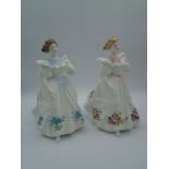 2 Royal Doulton figurines from the Figure of the Month Collection - June HN 2790 and July HN 2794,