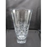 A  heavy Waterford crystal vase 27cm tall with etched makers name