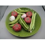 Olfaire 'Alvro Jose'  ceramic glazed vegetables on plate still life 34cm diameter