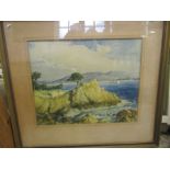 Davis F. Schwartz (American, 1879–1969) watercolour landscape of the Monterey Coastline, signed ``