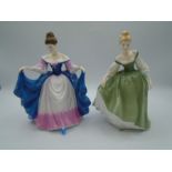 2 Royal Doulton figurines from the Pretty Ladies Collection - Sara HN 4720 and Fair Lady HN 4719,