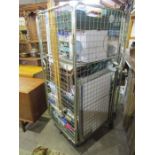 Stillage containing Christmas decorations, art equipment and artificial plants etc