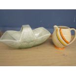 Sylvac art deco fruit basket and Wade jug