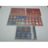 5 mixed sleeved coin sets ERII, -2 X 'The complete set of halfpennies from the coronation until