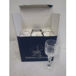 set 6 Bohemia crystal 'Flamenco' 90ml sherry glasses boxed