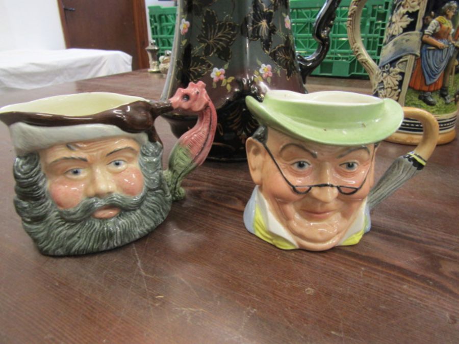 Mixed china inc Gisella Graham and studio pottery vase, carnival glass, toby jugs - Image 6 of 8
