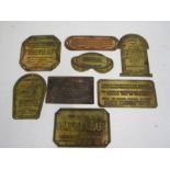 vintage Tongue in cheek Repro Victorian brass plaques