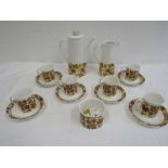 Elizabethan Carnaby coffee set, small teapot has hairline crack and no lid a/f