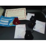A collection of 6 loose pearls, all cultured Akoya pearls with certificates ( Cornwall Pearl and a