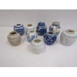 A collection of blue and white ginger jars some a/f