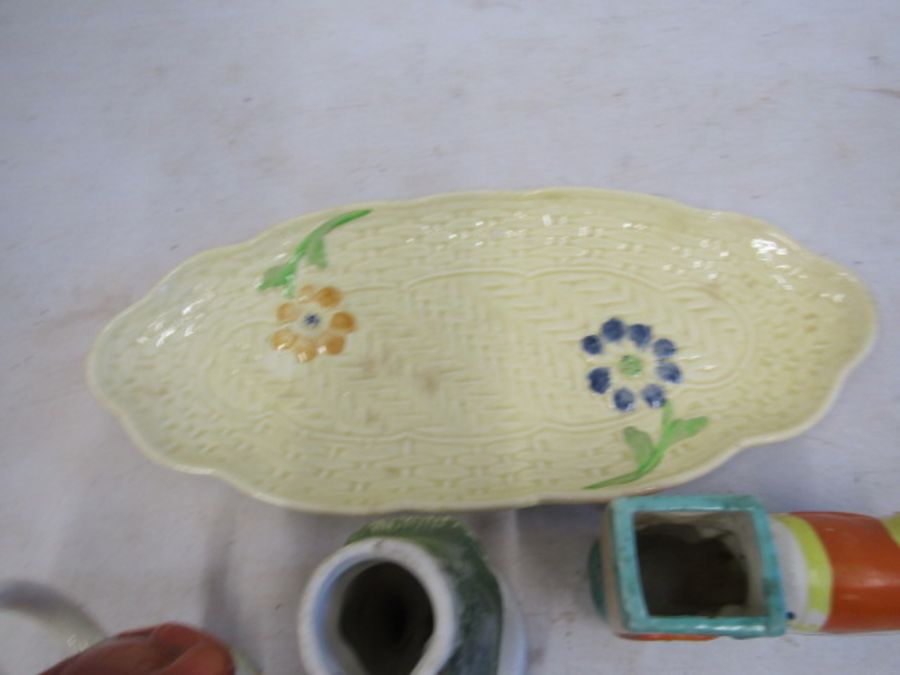 A Beswick dish, elephant spill vase, mini toby jugs and a cucumber plate (cracked) and a cream and - Image 7 of 9
