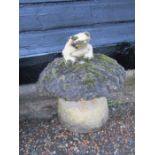 Frog on toadstool concrete garden ornament H50cm approx