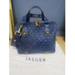 Jaeger blue hand bag with dust bag
