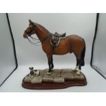 Border Fine Arts 'Faithful Friends Bay' B0942 on wood plinth, Limited edition 297/500, boxed with