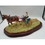 Border Fine Arts 'Rowing Up' model no B0598, limited edition 668/950 - farmer, horse and rake,