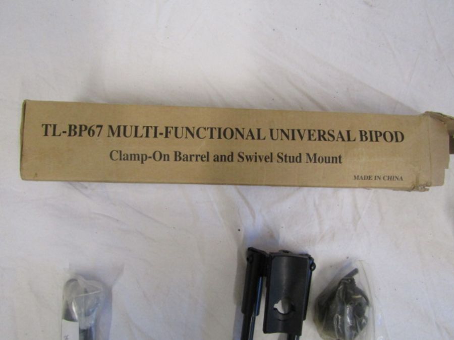 one bi-pod stand in box and one Webley pro-system air rifle silencer - Image 2 of 3