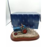 Border Fine Arts 'Ridging Up' A2141 - Tractor ridging on wood plinth signed to felt base 'Ray