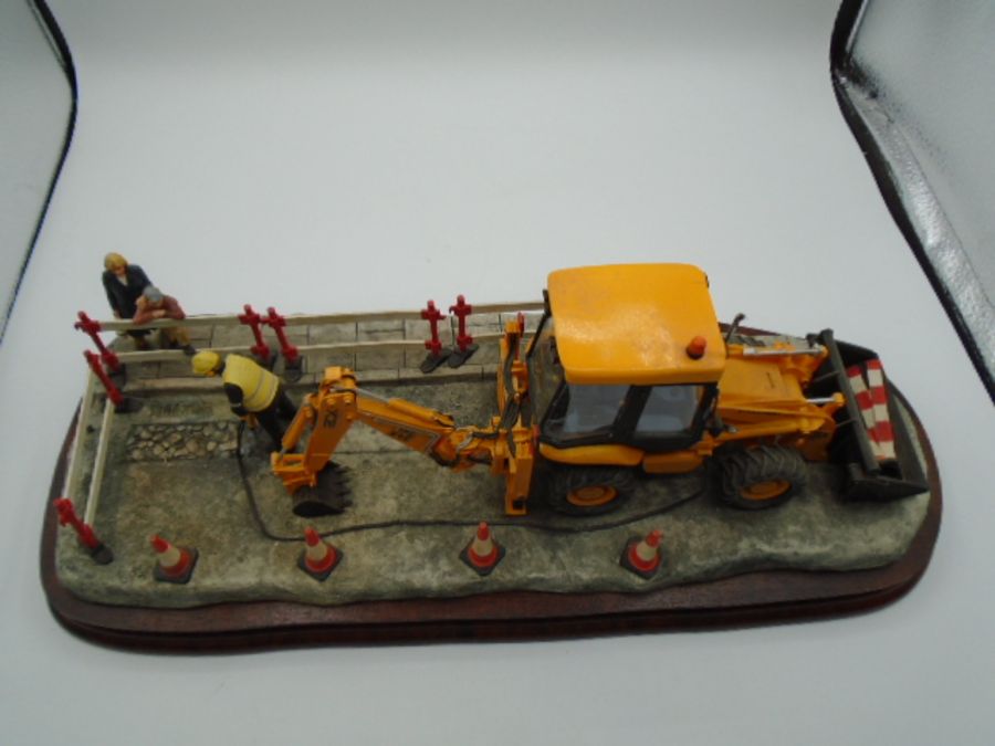 Border Fine Arts 'Essential Repairs', model B0652 limited edition 638/1750 - JCB and workmen, approx - Image 6 of 6